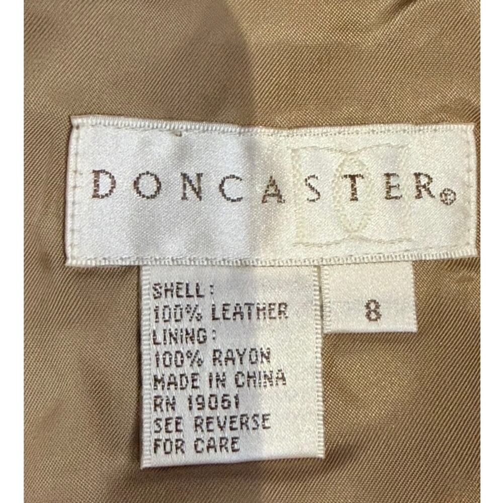 Vintage 90s Doncaster Suede Leather Straight Skirt Sz 8 Warm Tan Boho Western - Picture 3 of 8